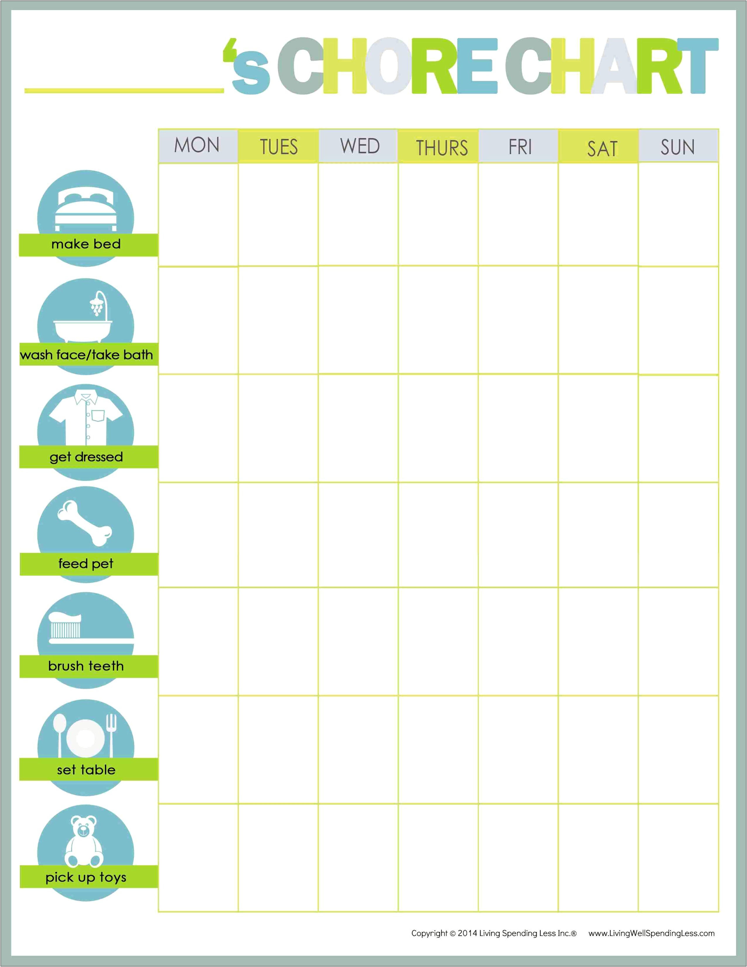 Chore List Calendar Template For Word