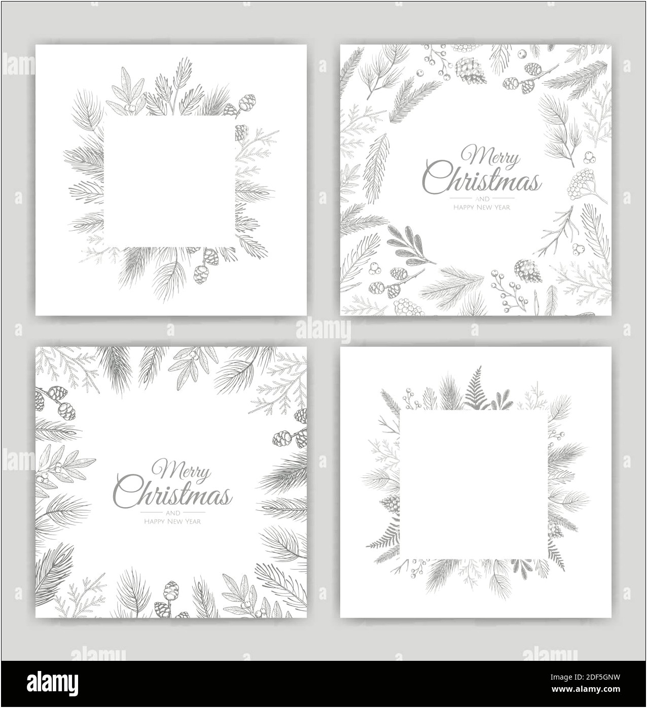 Christmas Card Design Templates Black And White