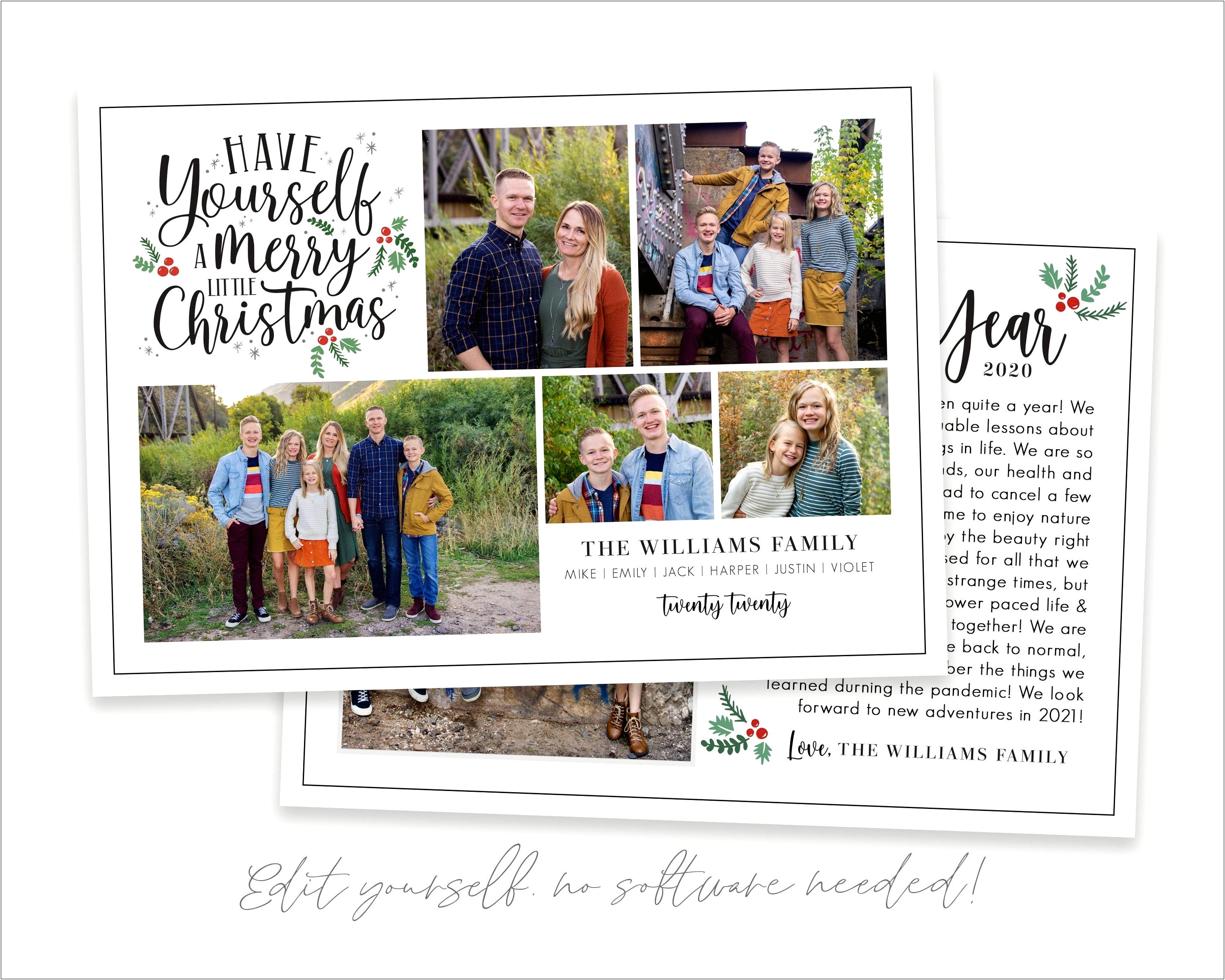 Christmas Card Letter Year In Review Template