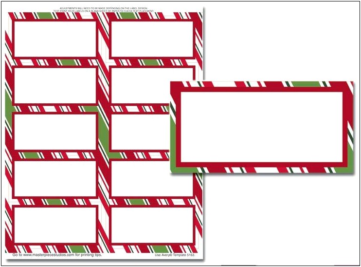 Christmas Card Return Address Label Template