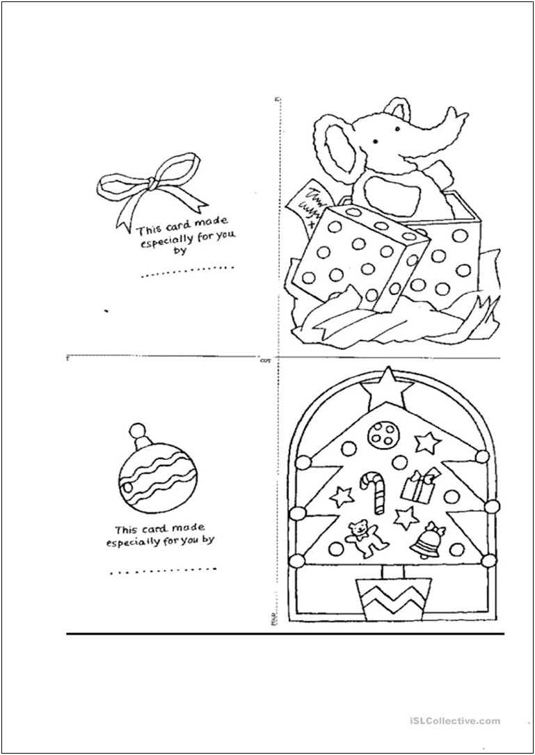 Christmas Card Templates To Colour In