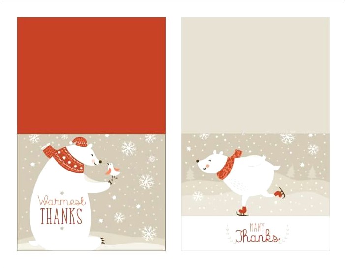 Christmas Card Thank You Note Template