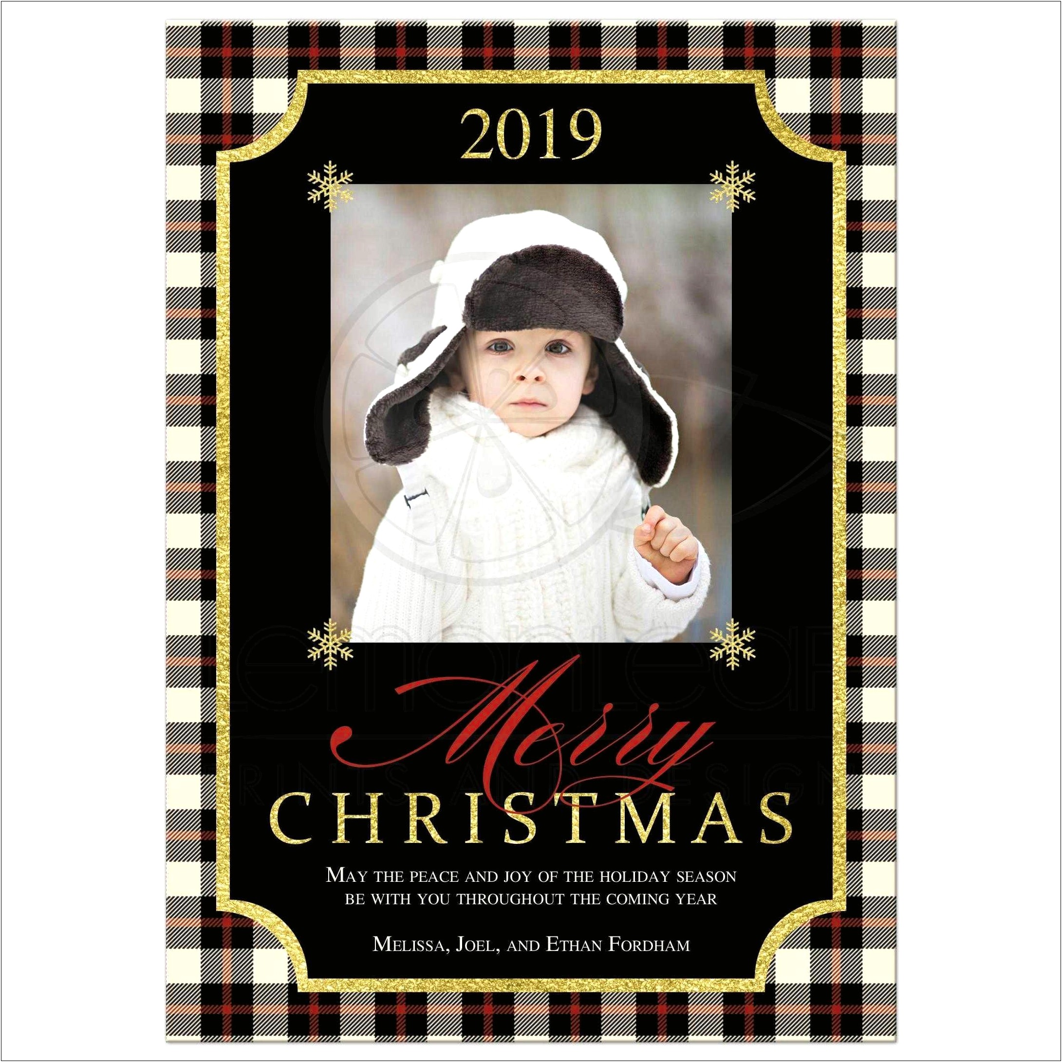 Christmas Cards Buffalo Plaid Photoshop Template