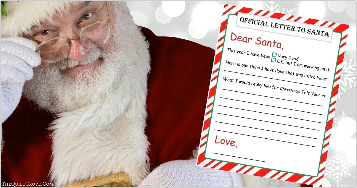 Christmas Day Letter From Santa Template