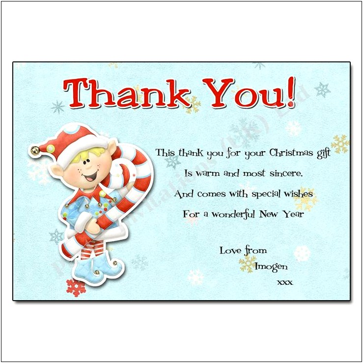 Christmas Gift Thank You Card Template