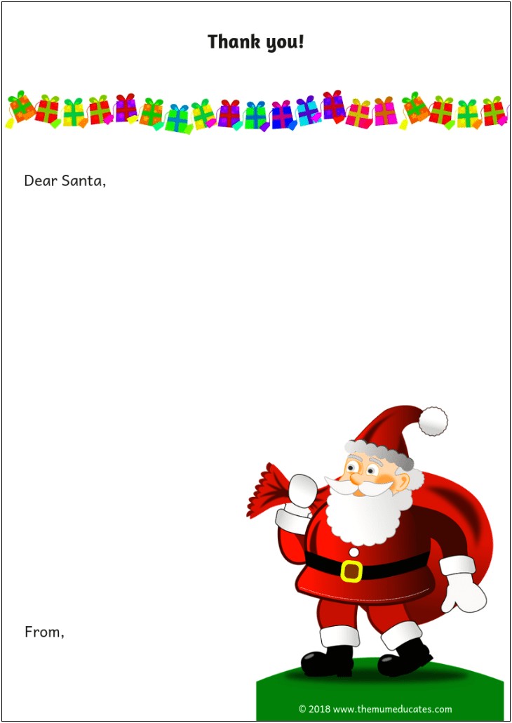 Christmas Letter To Santa Template Ks1