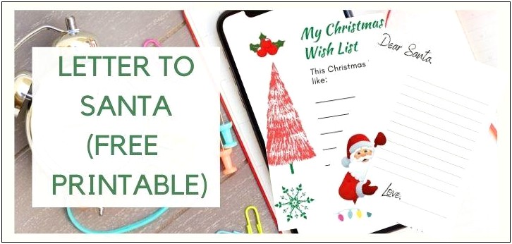 Christmas Wish List Letter To Santa Template