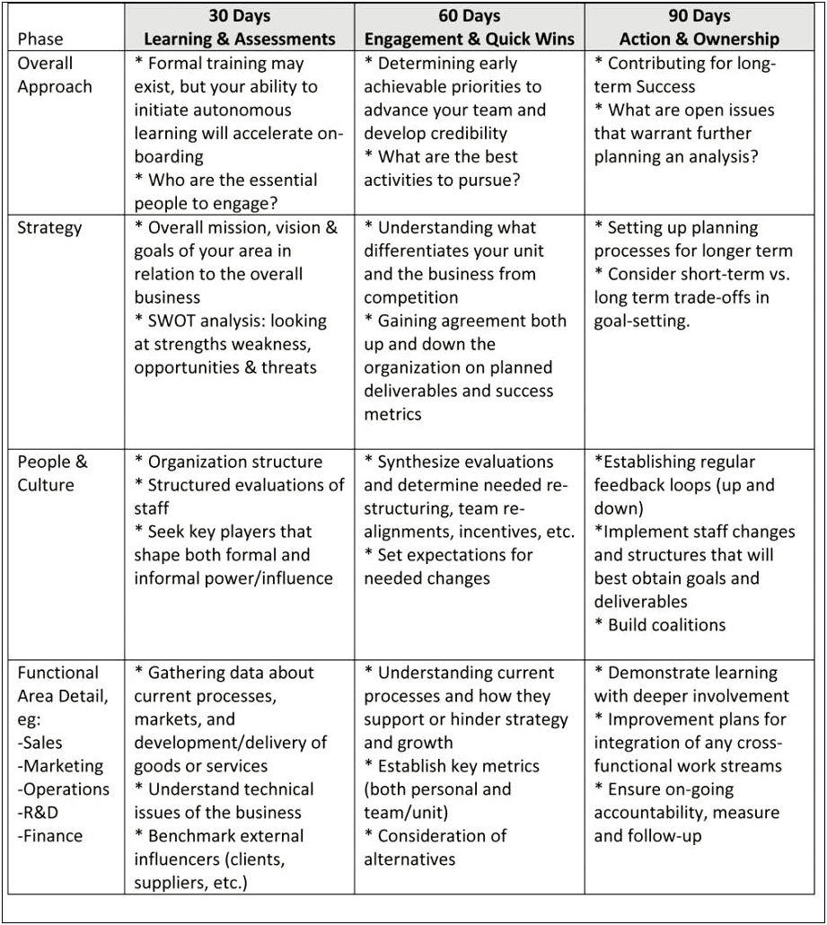 Cio First 90 Day Plan With Templates