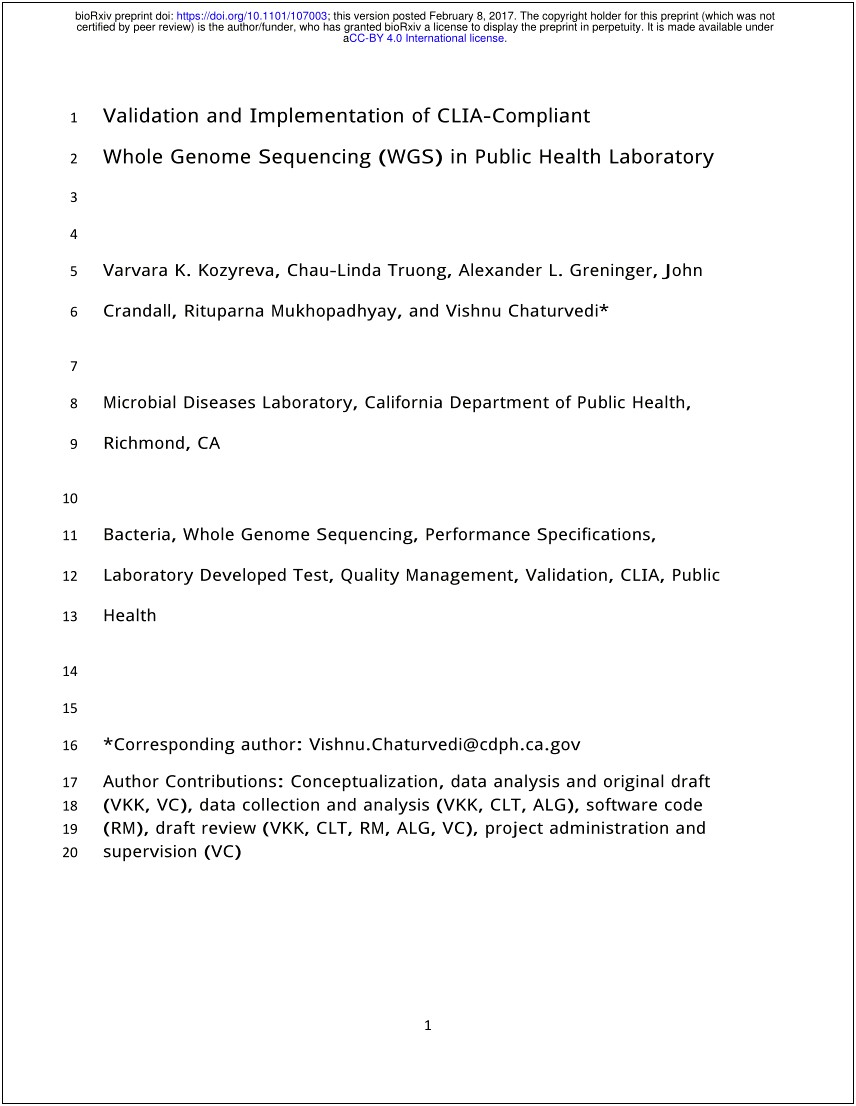 Clia Compliant Analytical Method Validation Plan And Template