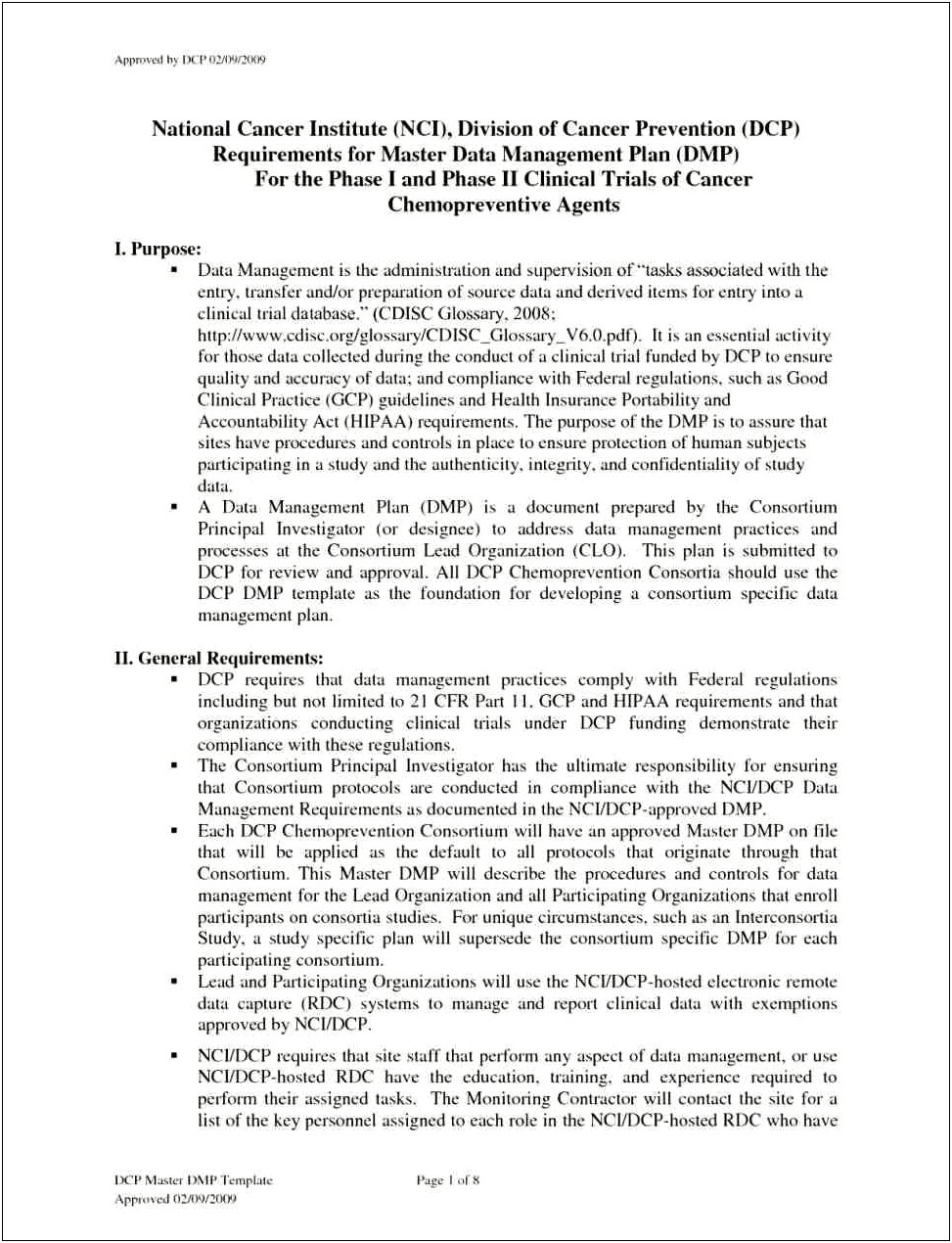 Clinical Data Management Project Plan Template