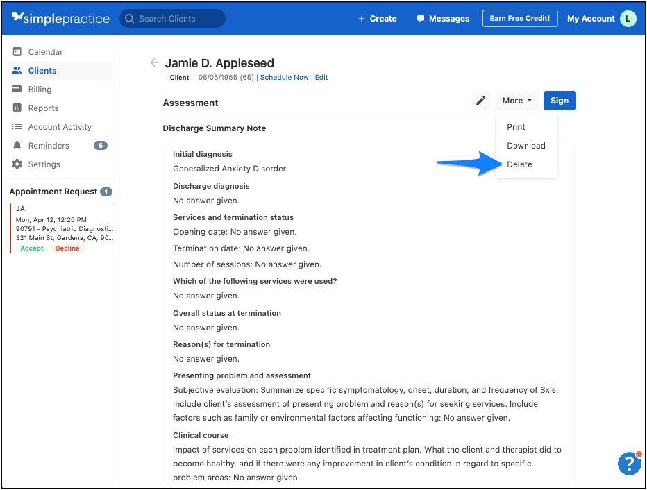 Clinical Mental Health Counseling Treatment Plan Template