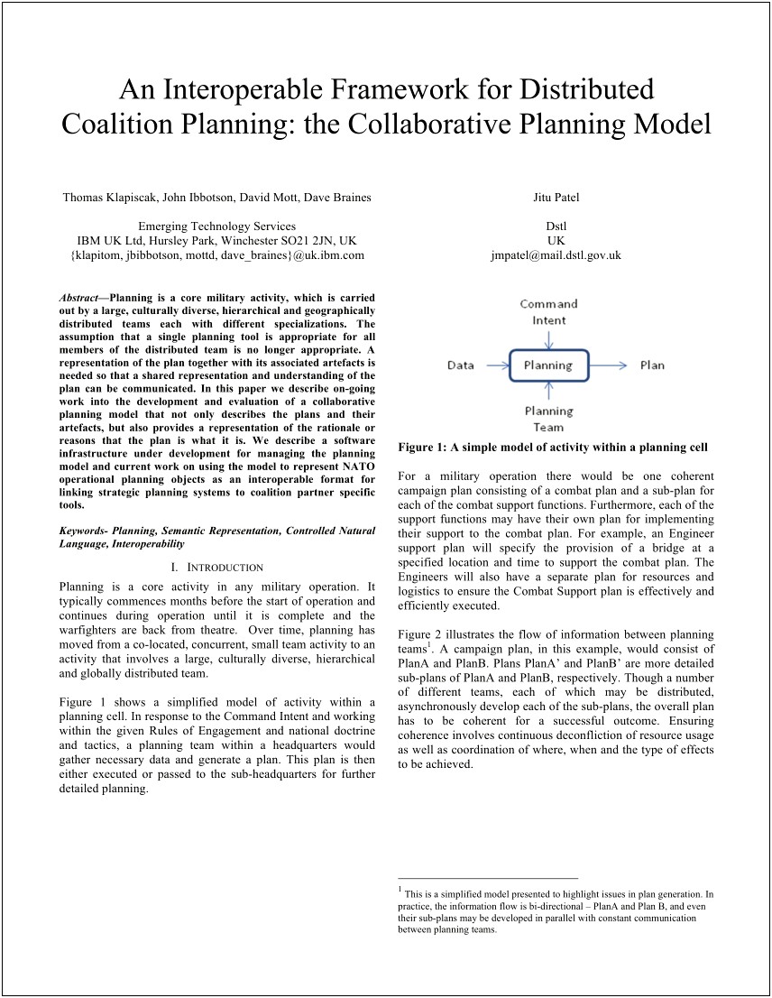 Coalition Concept Of Operations Plan Template