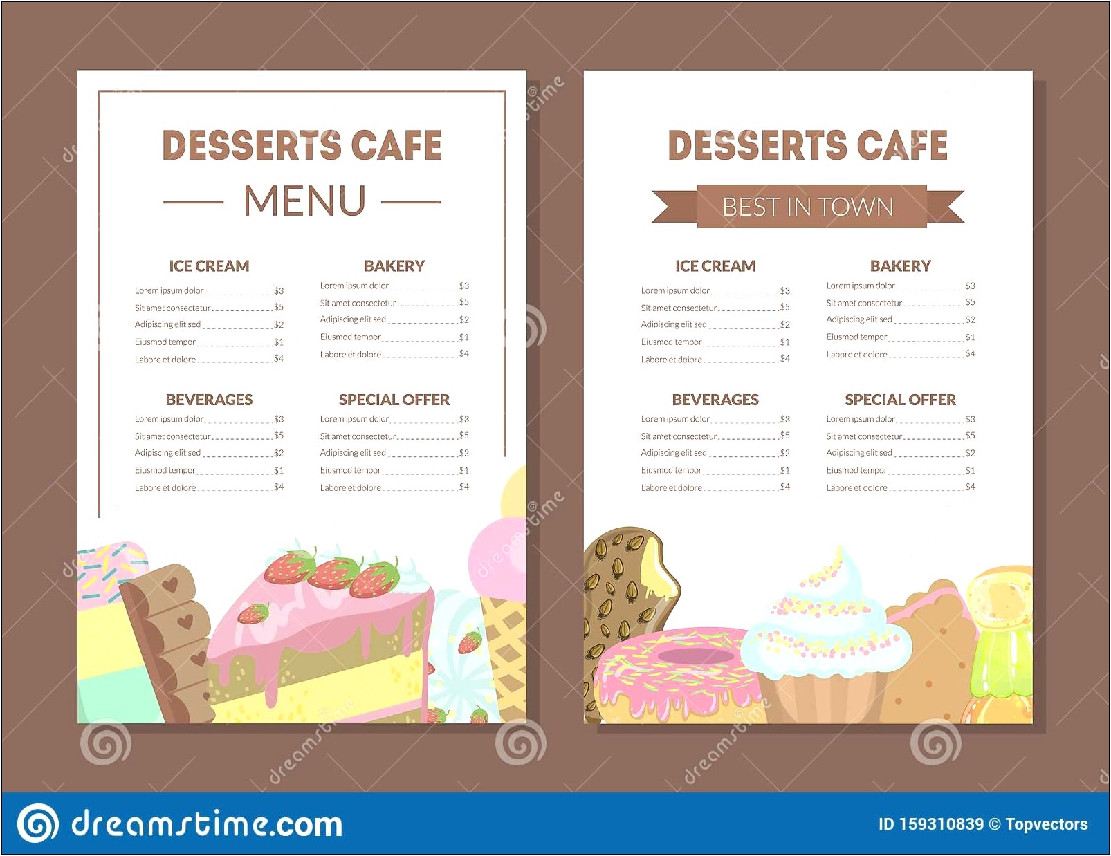 Coffee And Ice Cream Business Card Template