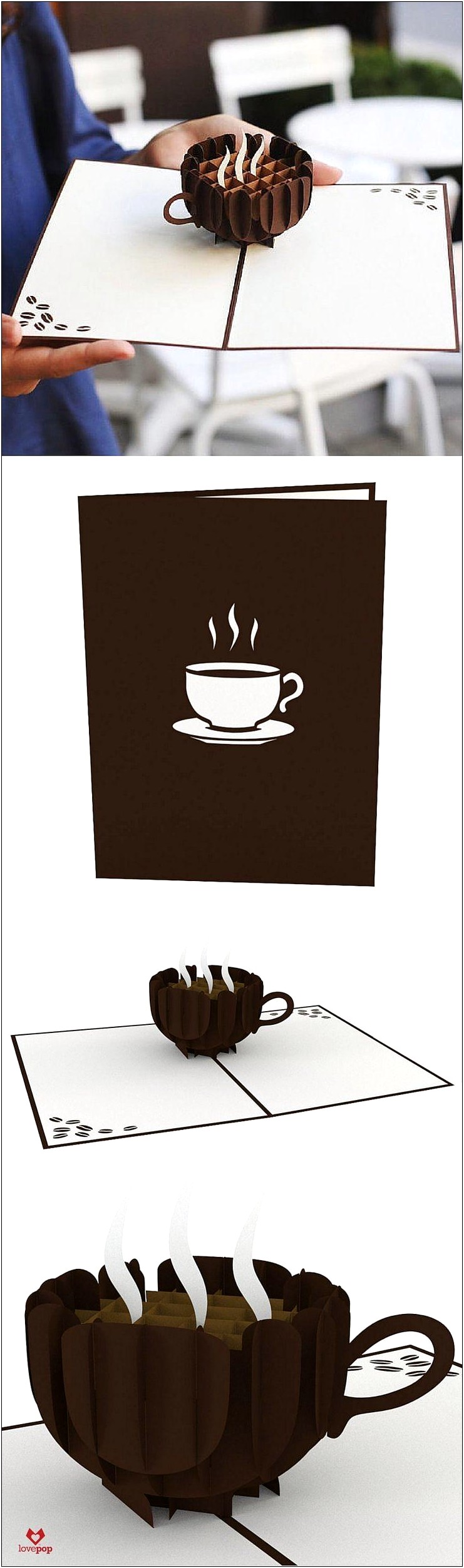 Coffee Cup Pop Up Card Template