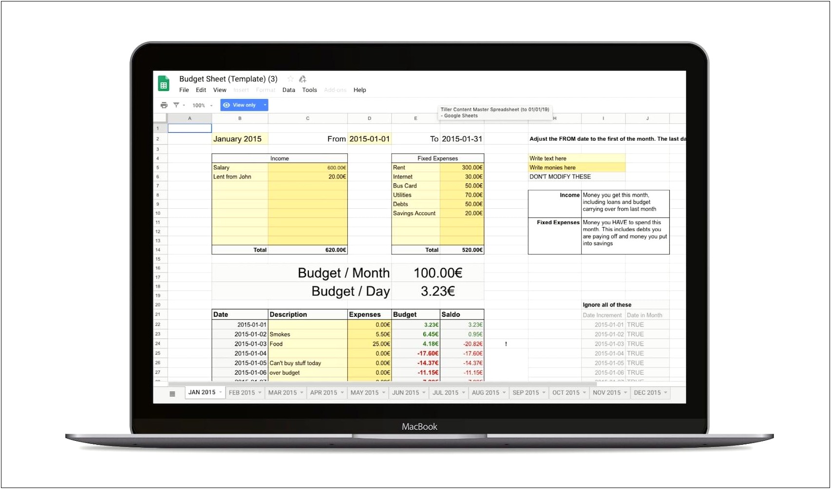 College Financial Plan Template Google Sheets