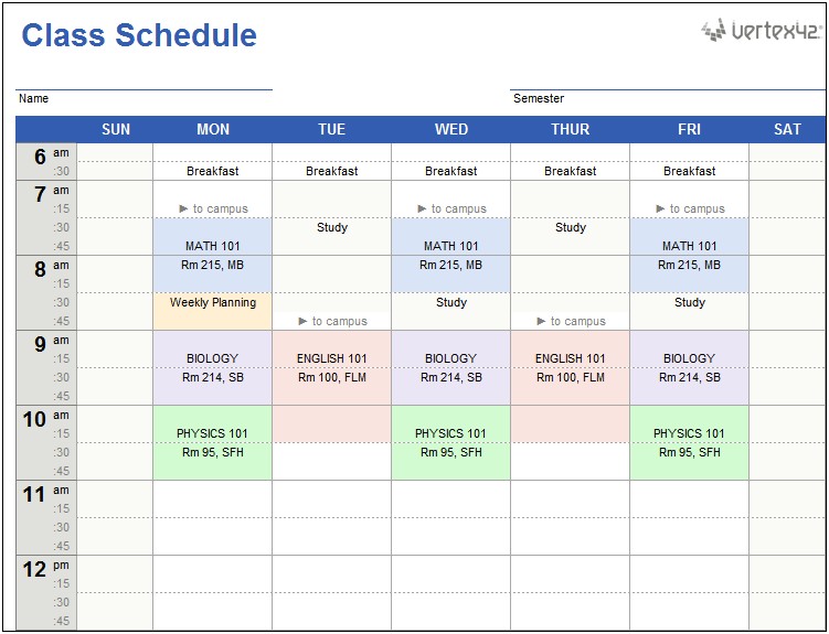 College Four Year Plan Template Google Sheets