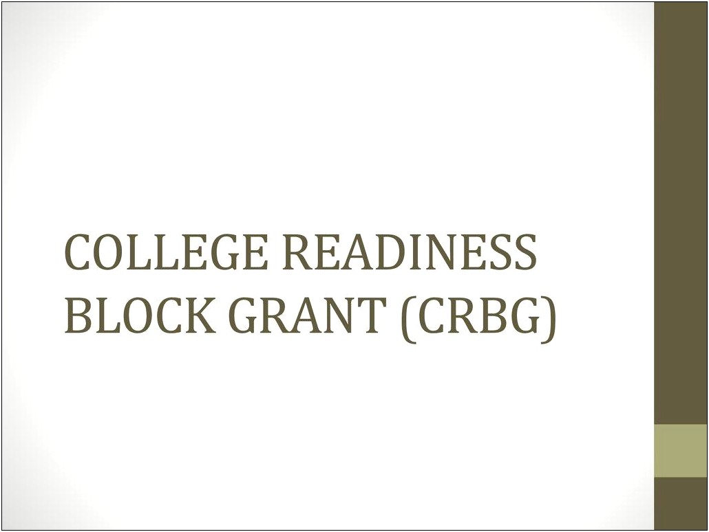 College Readiness Block Grant Plan Template