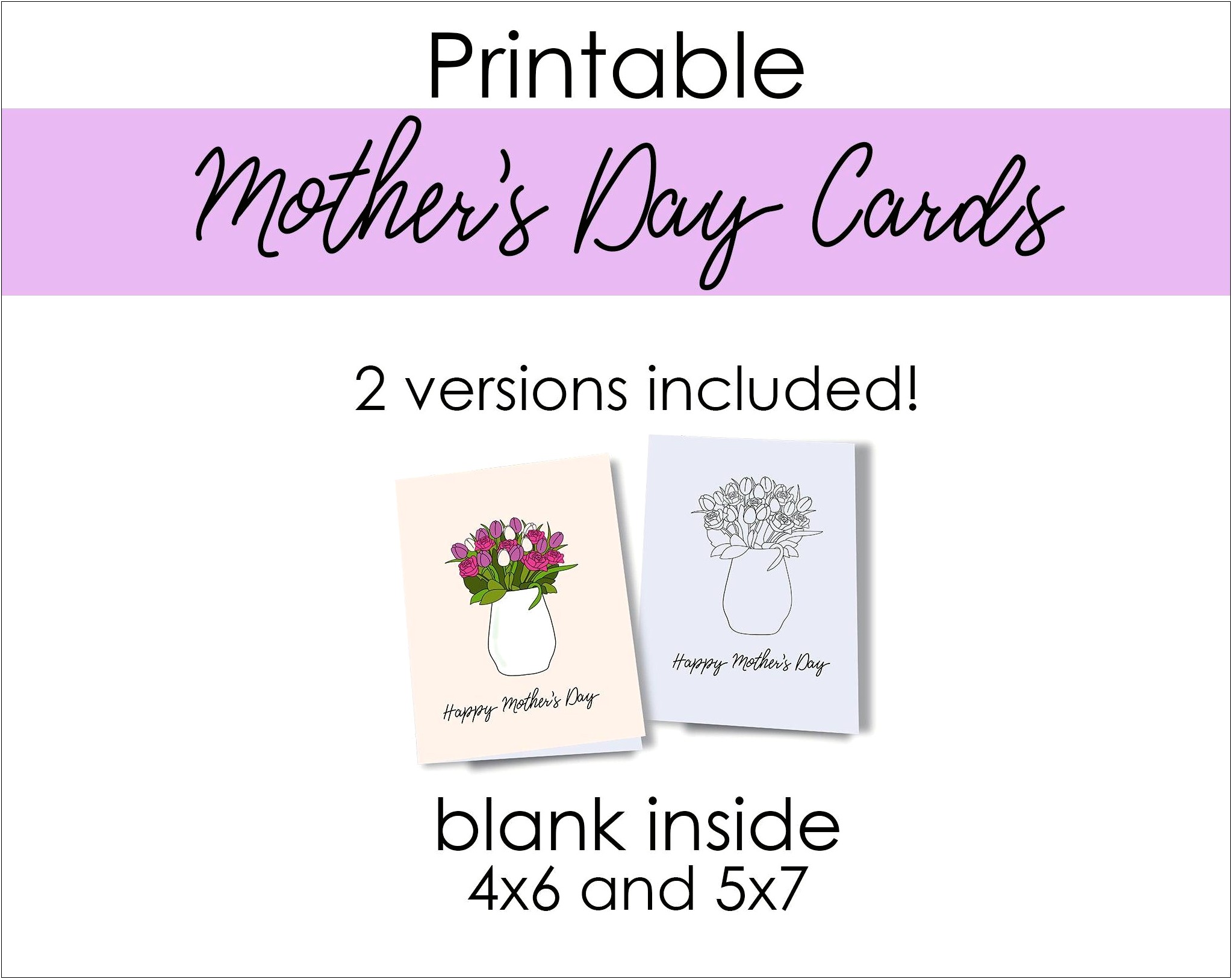 Color Blank Mother's Day Card Template