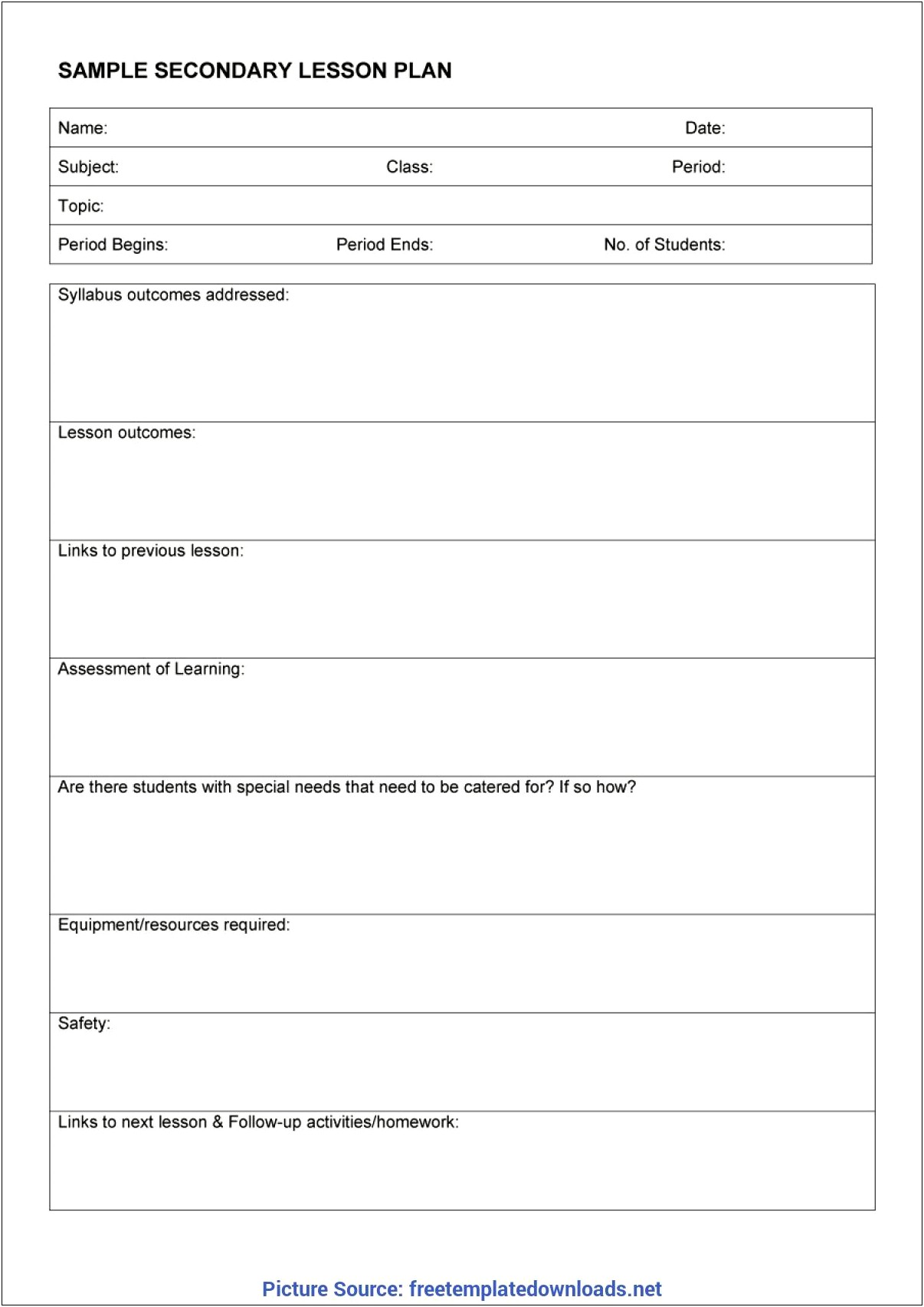 Common Core Special Education Lesson Plan Template