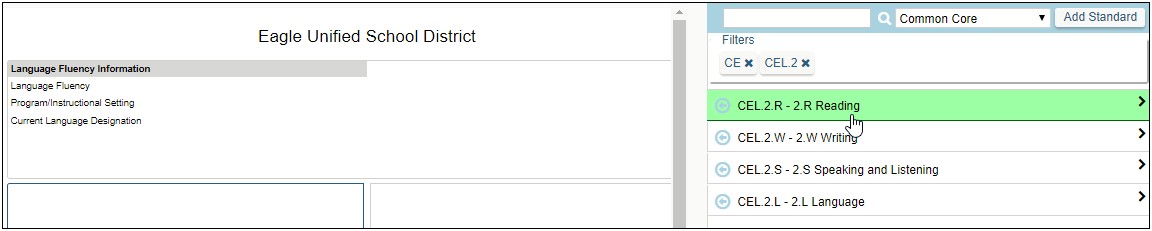 Common Core Standards Report Card Template