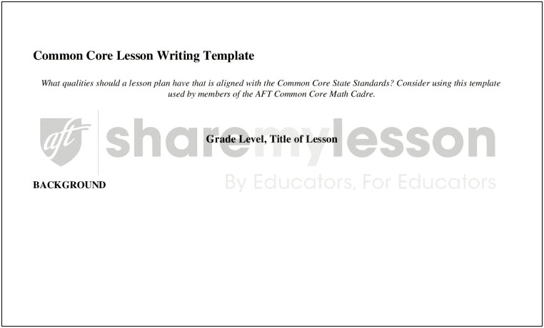 Common Core Unit Plan Template Math