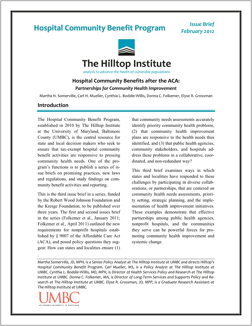 Community Health Improvement Plan Summary Template