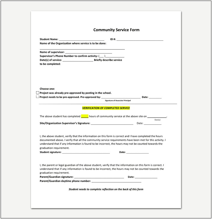 Community Service Hours Verification Letter Template