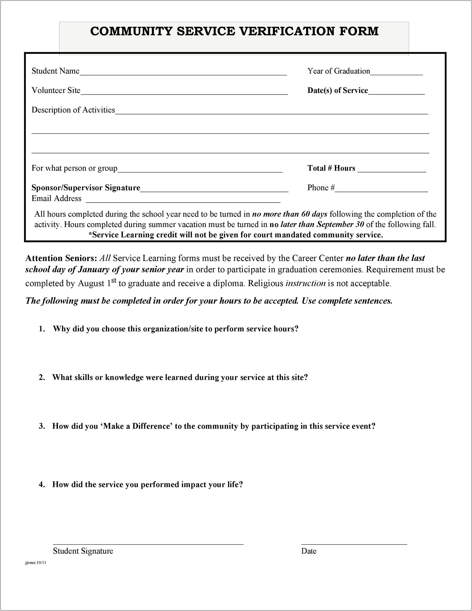 Community Service Verification Letter Template Habitat For Humanity