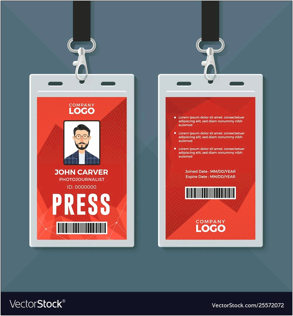 Company Id Card Design Template Cdr