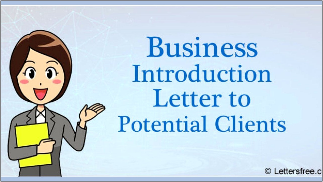 Company Introduction Letter To Client Template