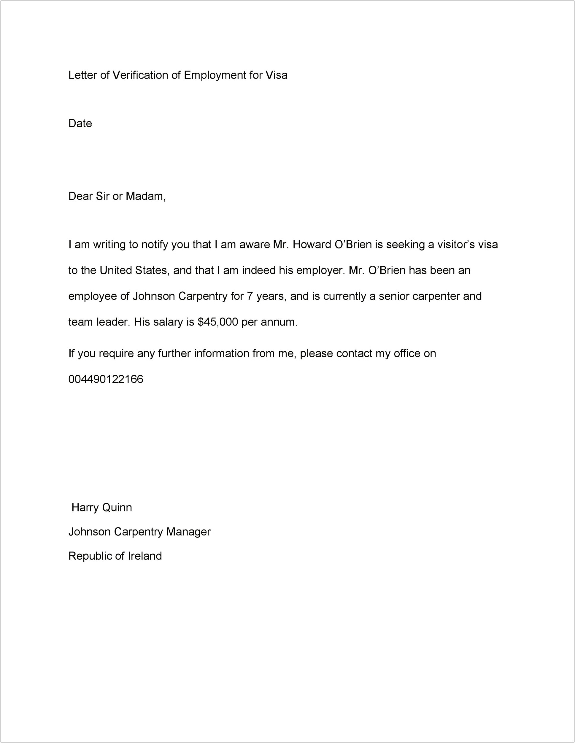 Company Letter Of Good Standing Template