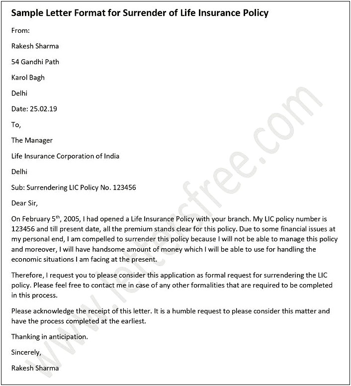 Complaint Letter Template To Insurance Company