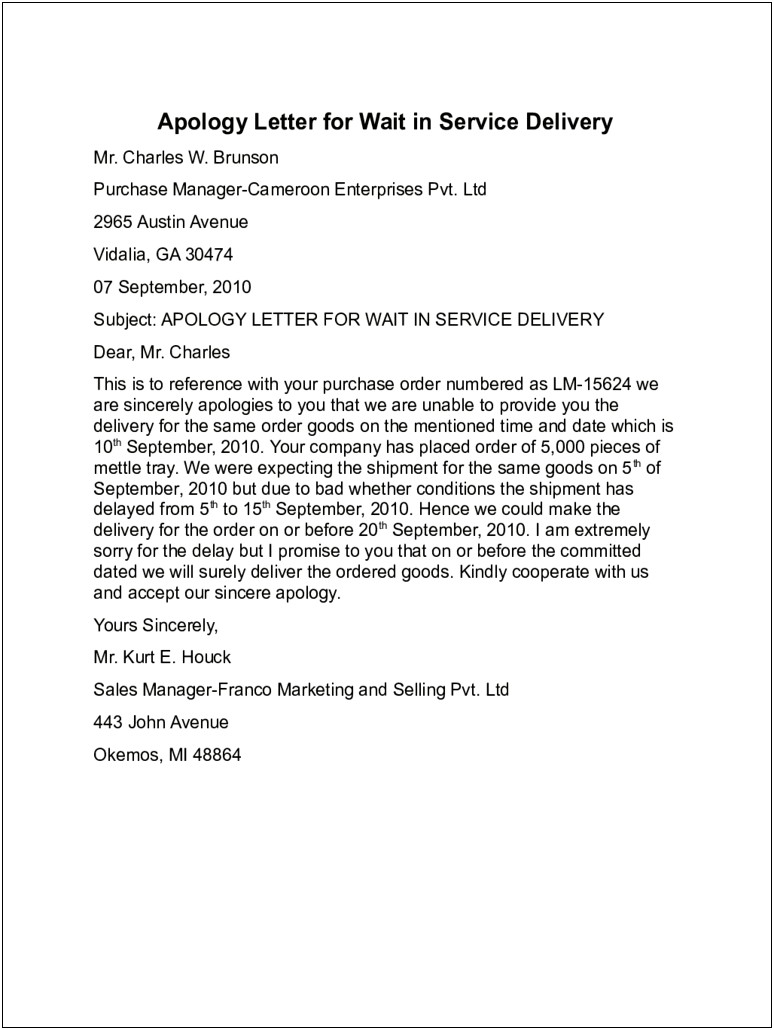 Complaint Letter Template To Phone Company