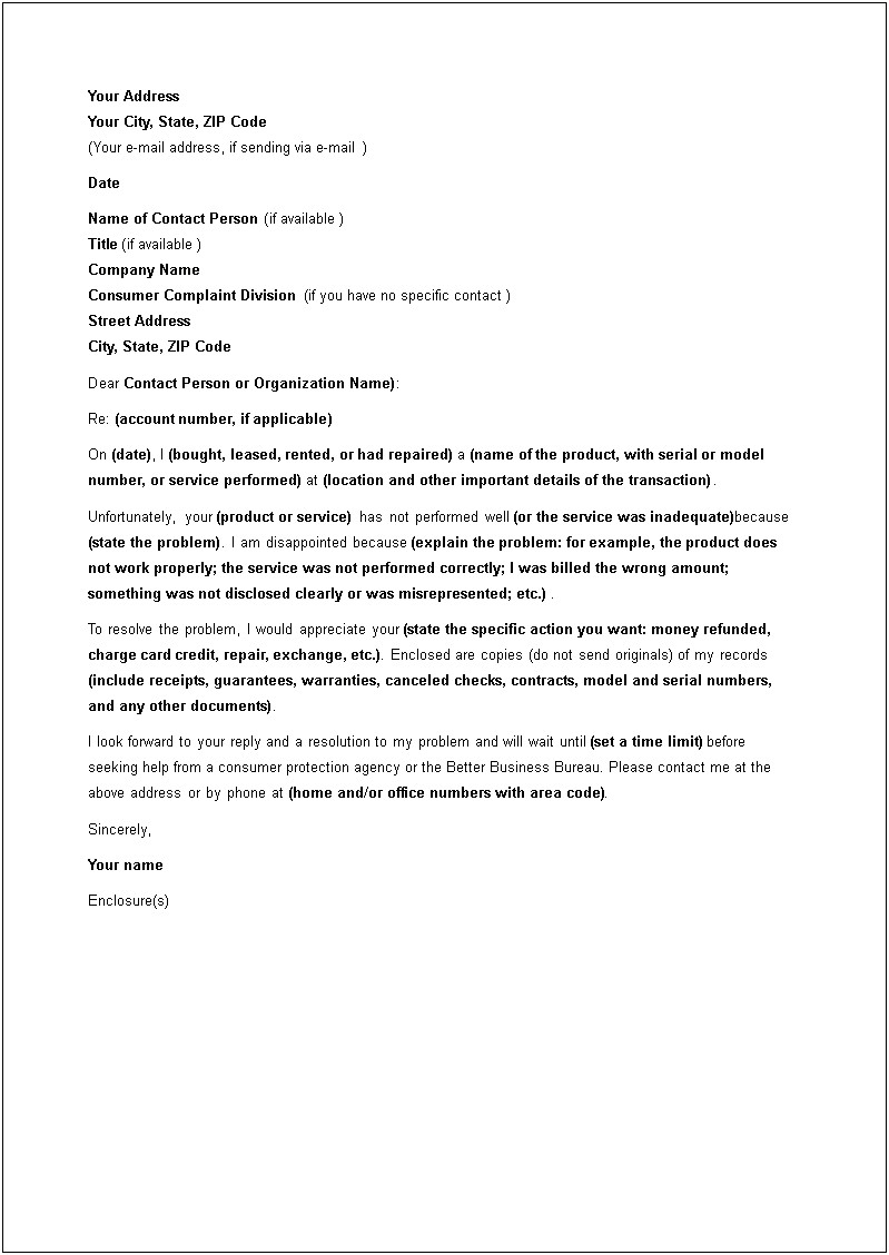 Complaint Letter To Royal Mail Template