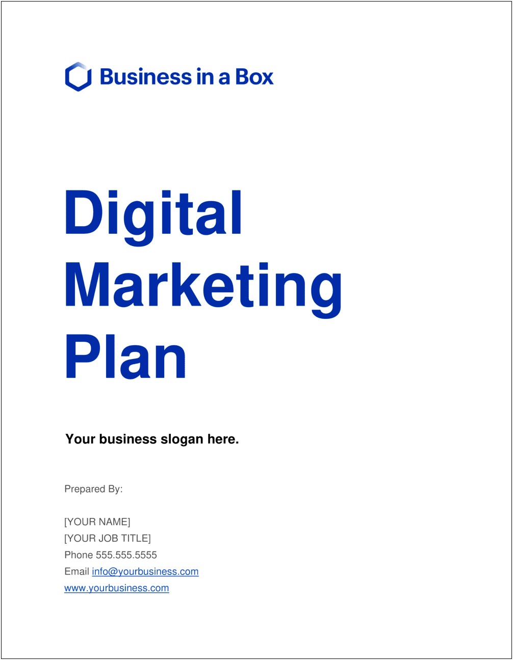 Complete Business Plan Template With Marketing