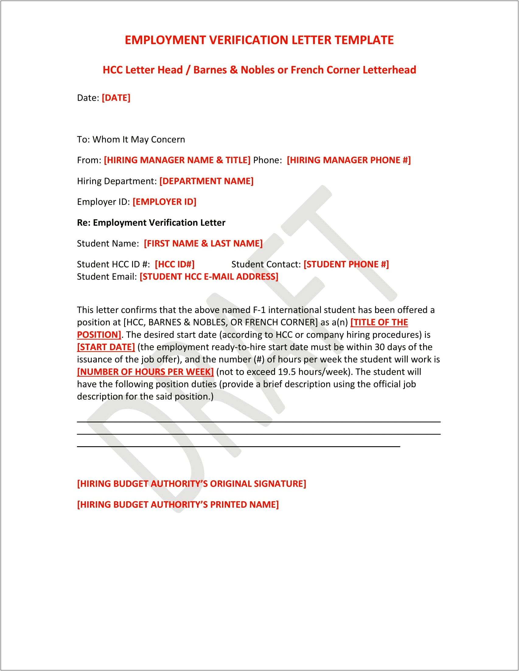 Confirmation Of Employment Letter Template South Africa