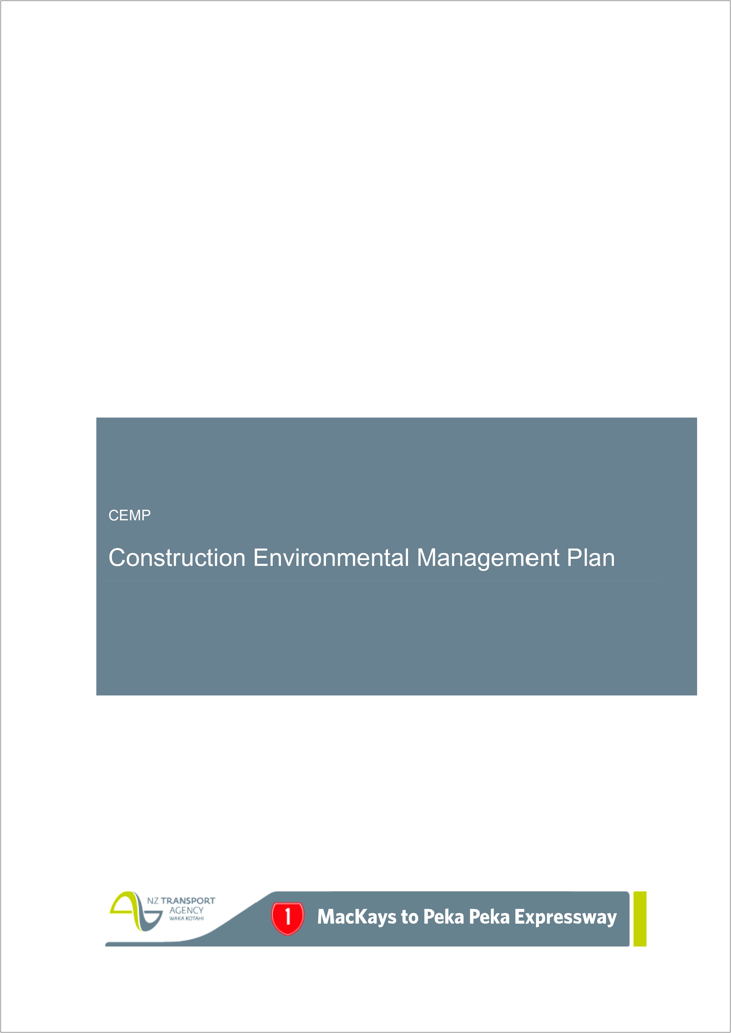 Construction Environmental Management Plan Template South Africa