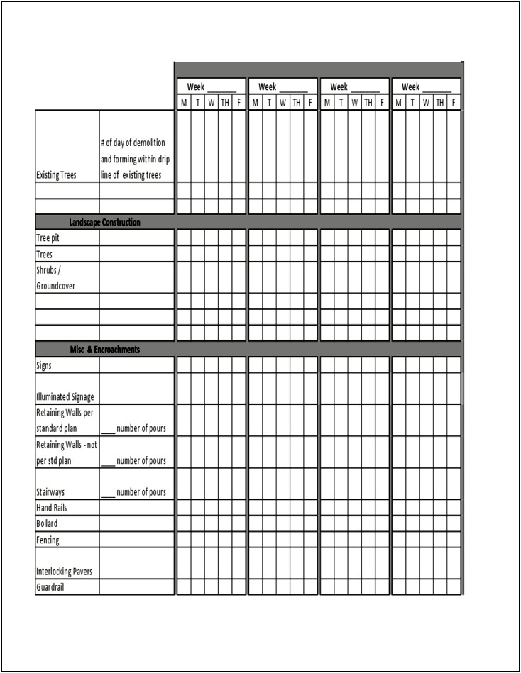 Construction Plan Of The Day Template