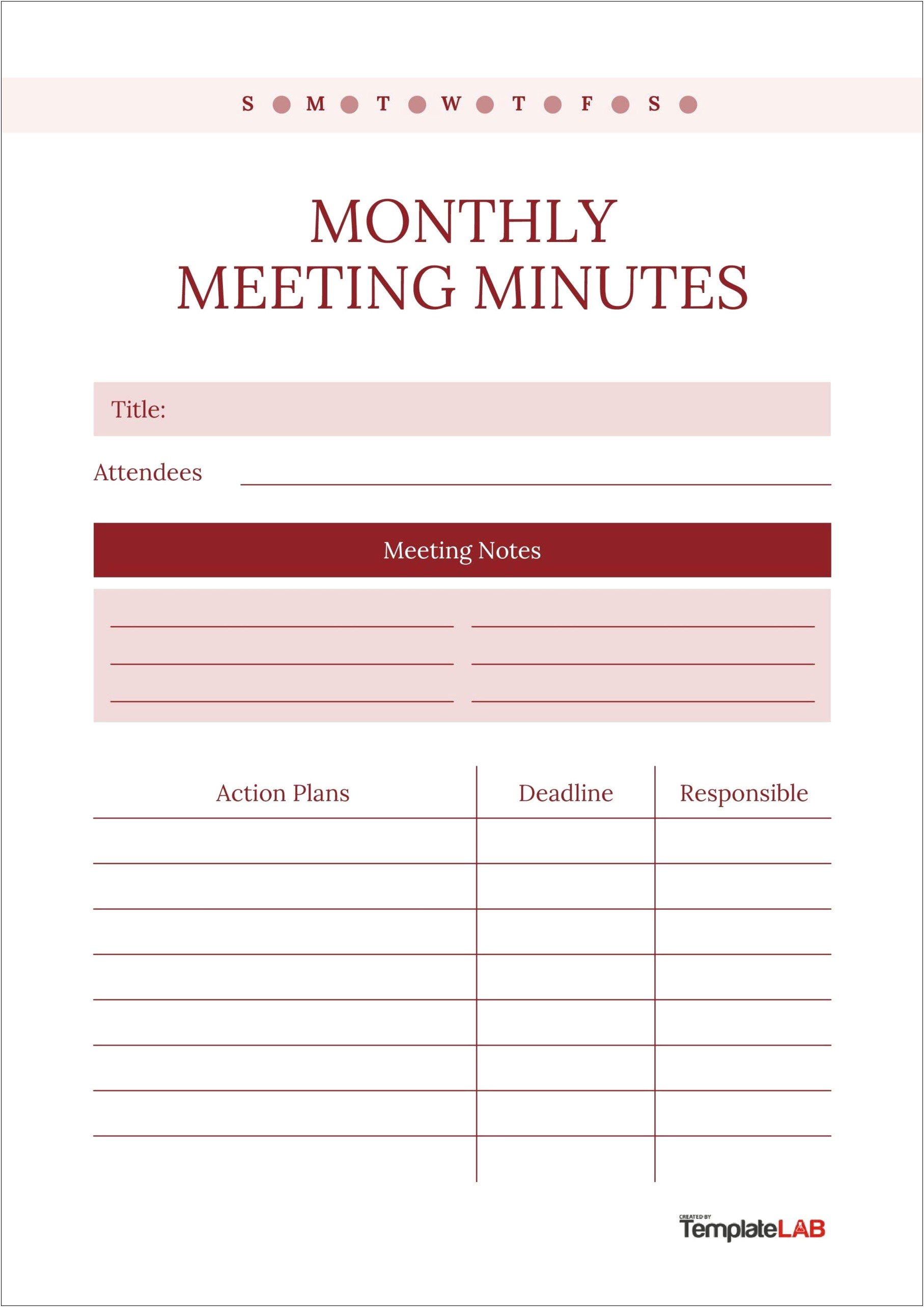 Construction Project Meeting Minutes Template Word