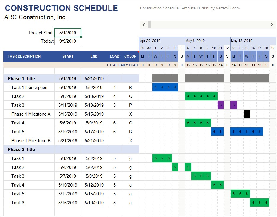 Construction Project Planning And Scheduling Template