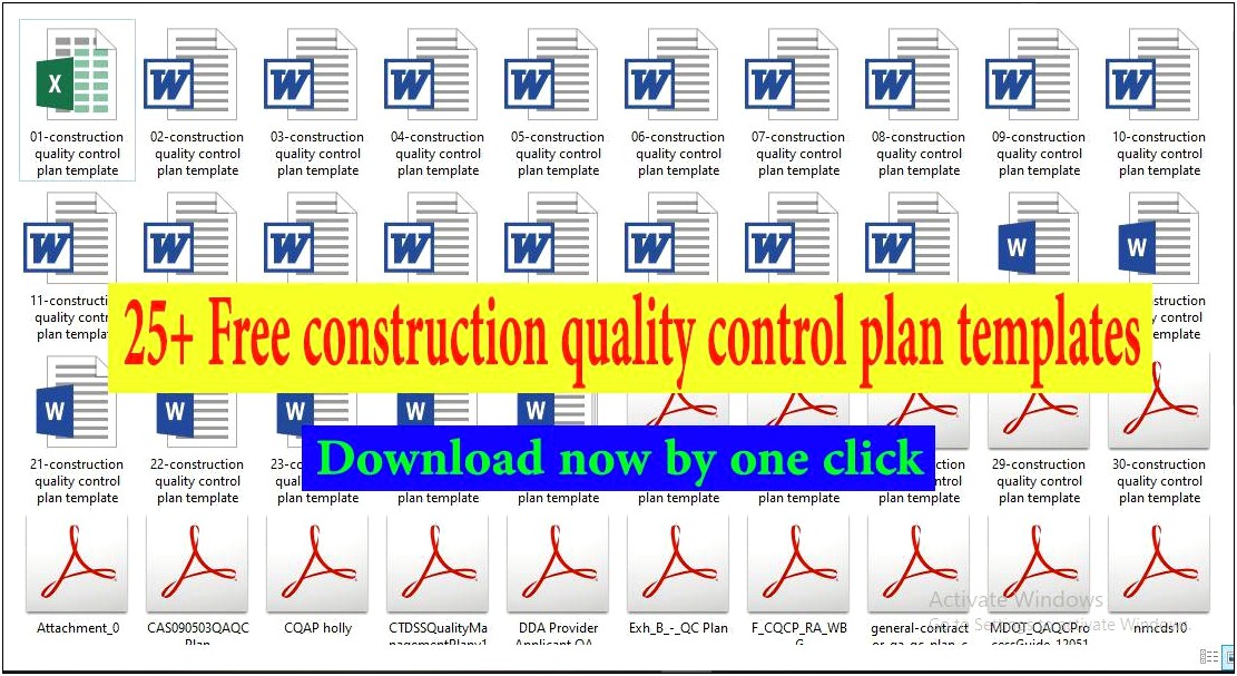 Construction Project Quality Control Plan Template