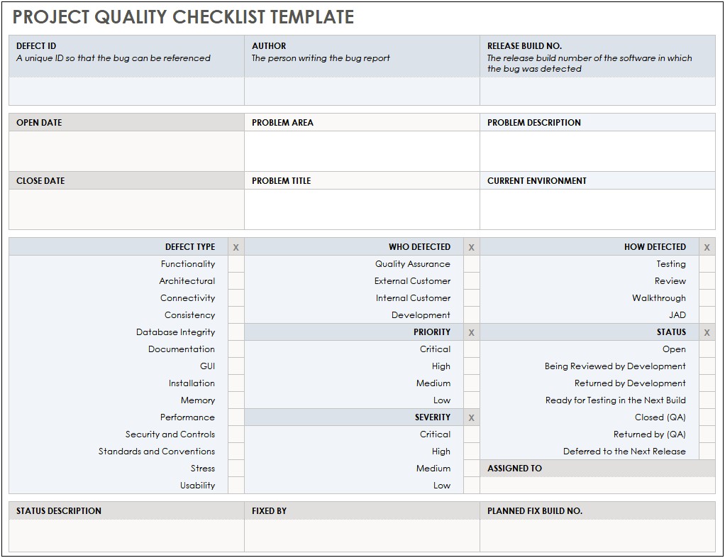 Construction Project Quality Plan Template Uk