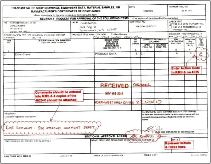 Construction Submittal Letter Of Compliance Cover Sheet Template
