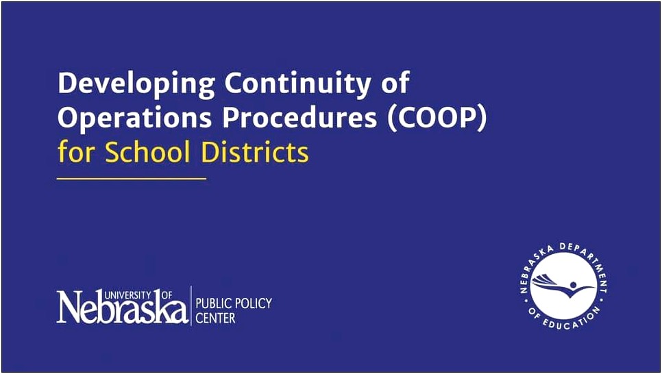 Continuity Of Operations Plan Template Schools