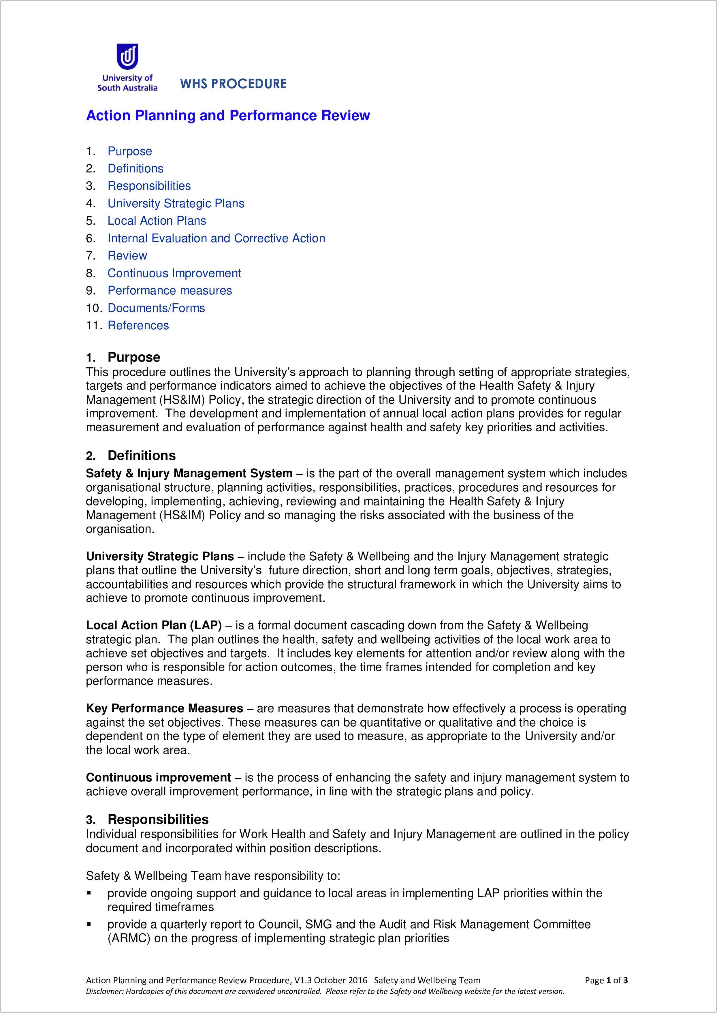 Corrective Action For Safety Performance Improvement Plan Template