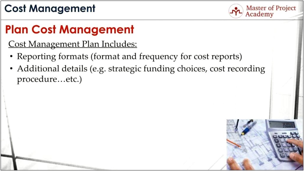 Cost Management Plan Template For Projects Edu