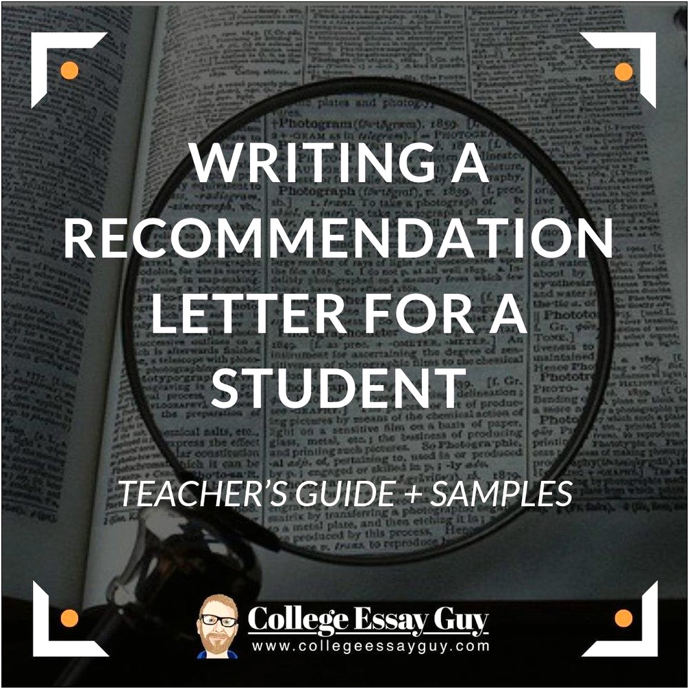 Counselor Letter Of Recommendation Template For College