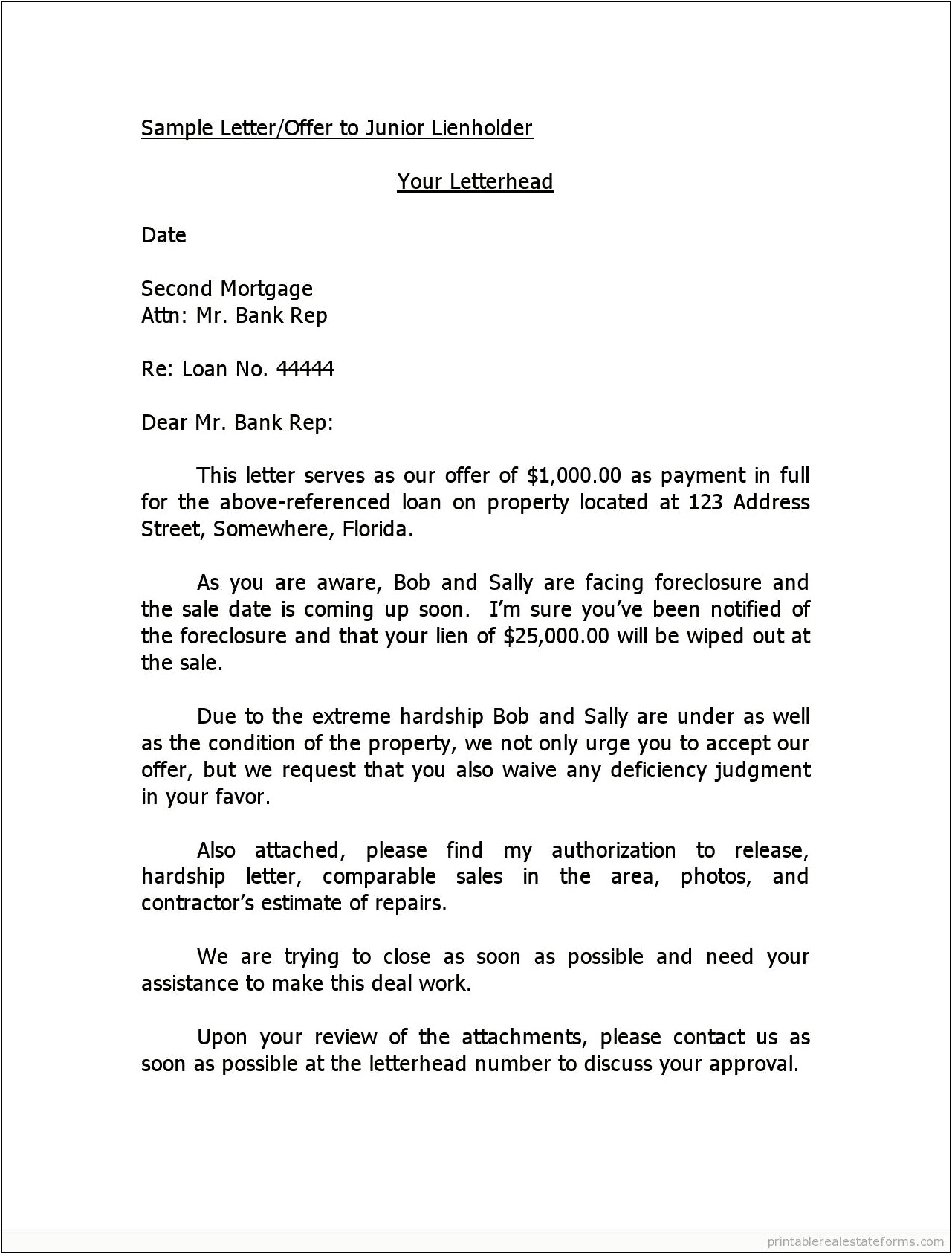 Counter Offer Letter On Sale Of Home Template