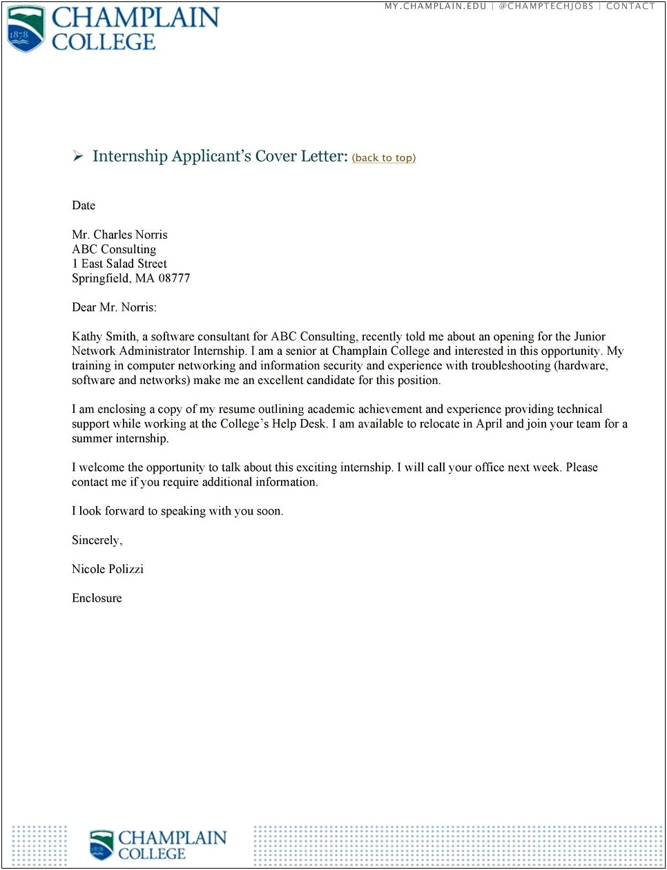 Cover Letter Cyber Security And Networking Template