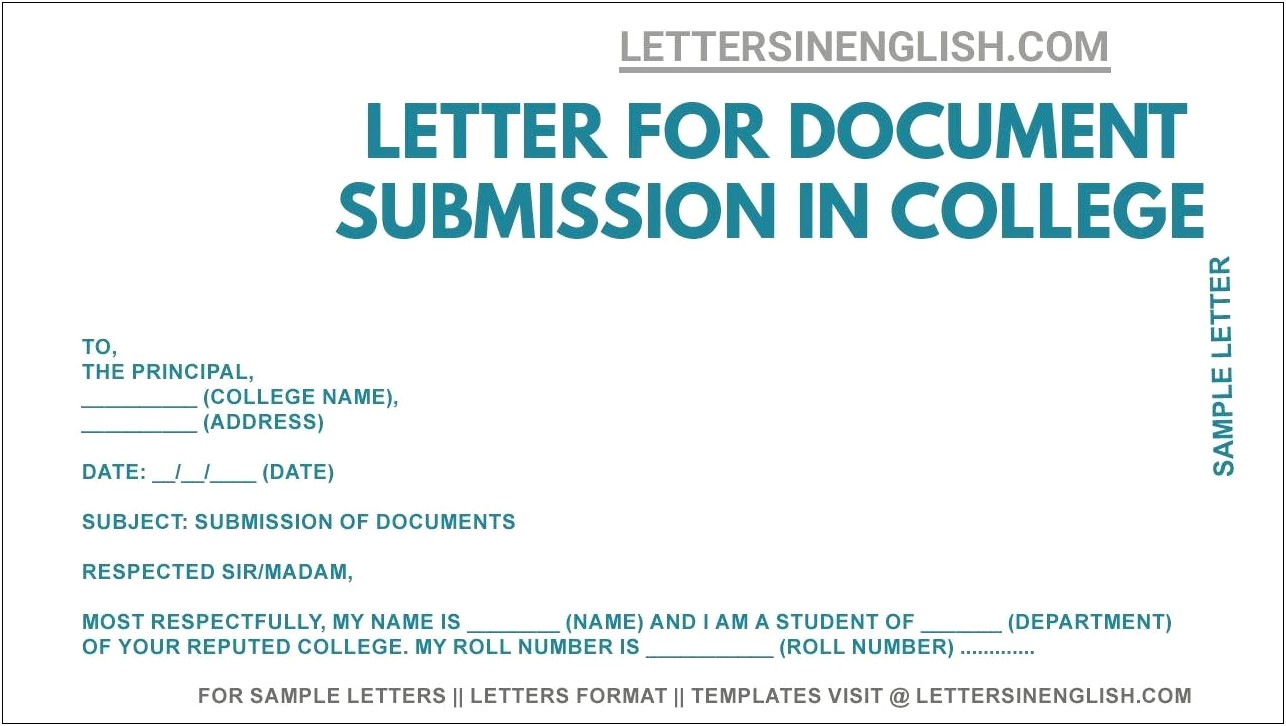 Cover Letter For Document Submission Template